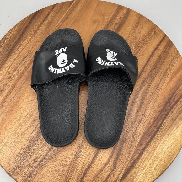A Bathing Ape College Slide Sandals Mens Size 7 Black Casual Comfort Shoes main image 9